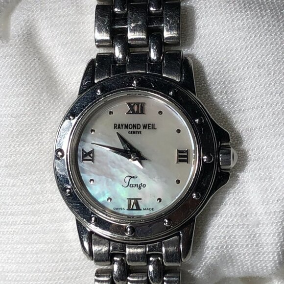 Raymond Weil Women's Watch Silver Toned Quartz 25MM Steel Tango Pearl Wrist - Picture 4 of 13